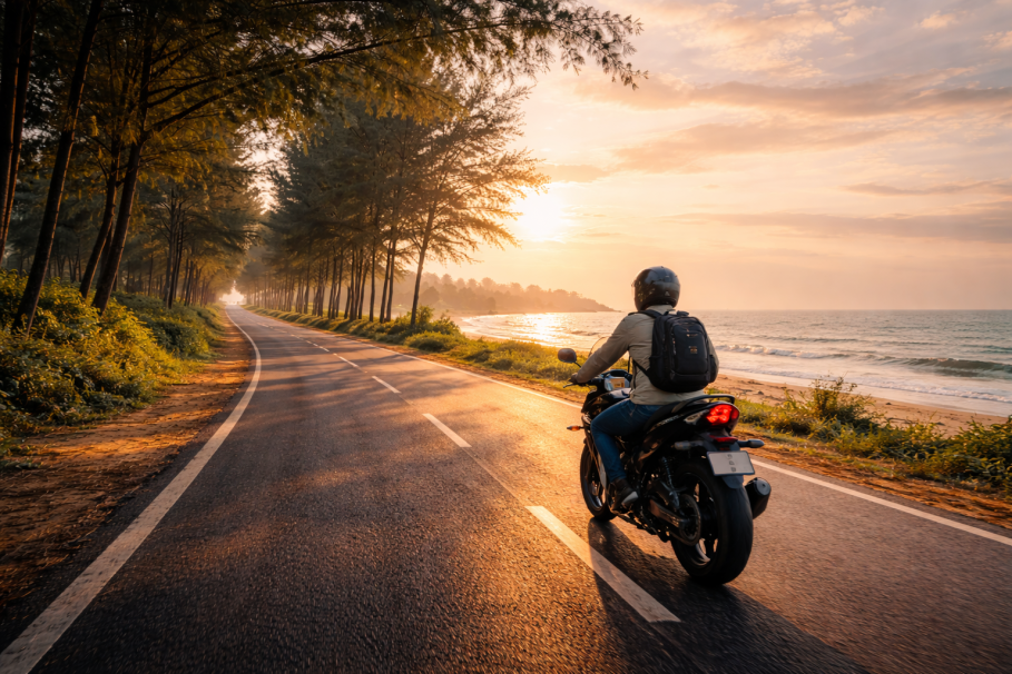 A Scenic Bike Journey from Puri to Konark marine drive