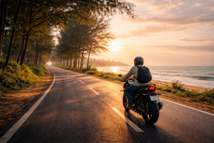 A Scenic Bike Journey from Puri to Konark marine drive